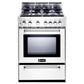 Verona N-Series 24" White Finish Gas Range with 4-Burner and Single Oven