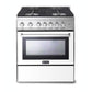 Verona N-Series 30" White Finish Gas Range with 4-Burner and Single Oven