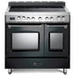 Verona Prestige Series 36" Matte Black Finish Electric Range with 5-Burner and Double Oven