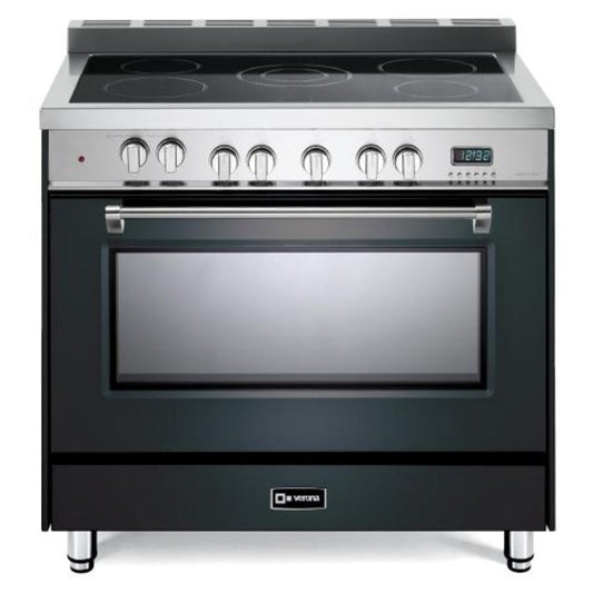 Verona Prestige Series 36" Matte Black Finish Electric Range with 5-Burner and Single Oven