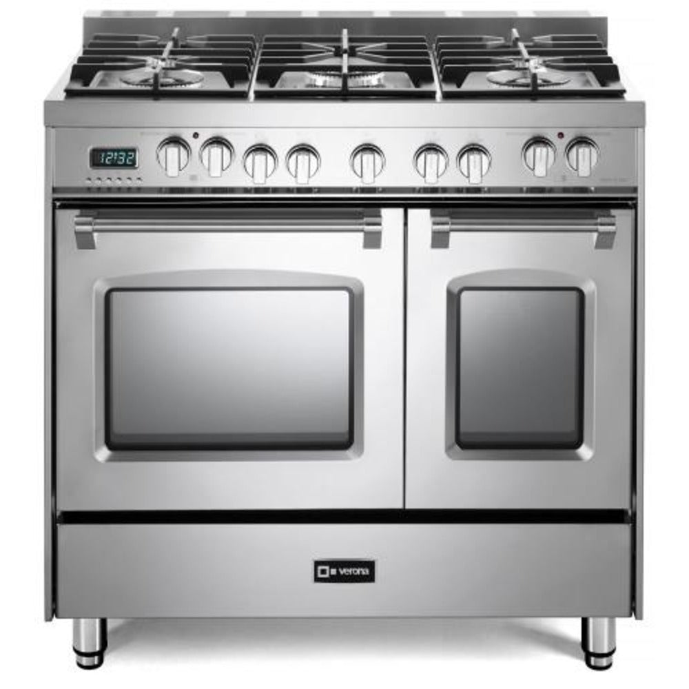 Verona Prestige Series 36" Stainless Steel Dual Fuel Gas Range with 5-Burner and Double Oven