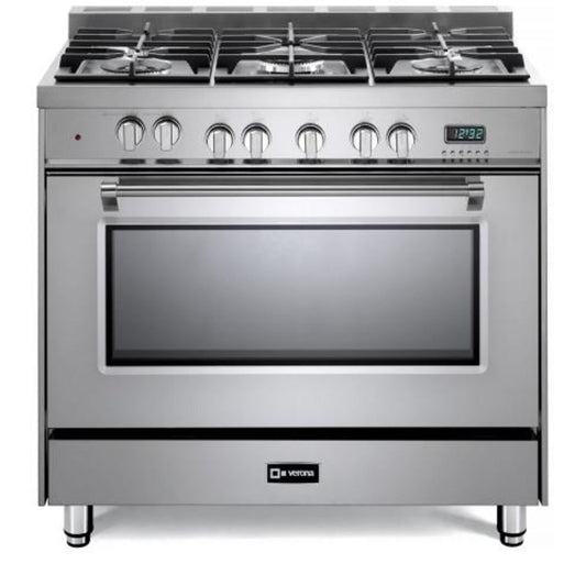 Verona Prestige Series 36" Stainless Steel Dual Fuel Gas Range with 5-Burner and Single Oven