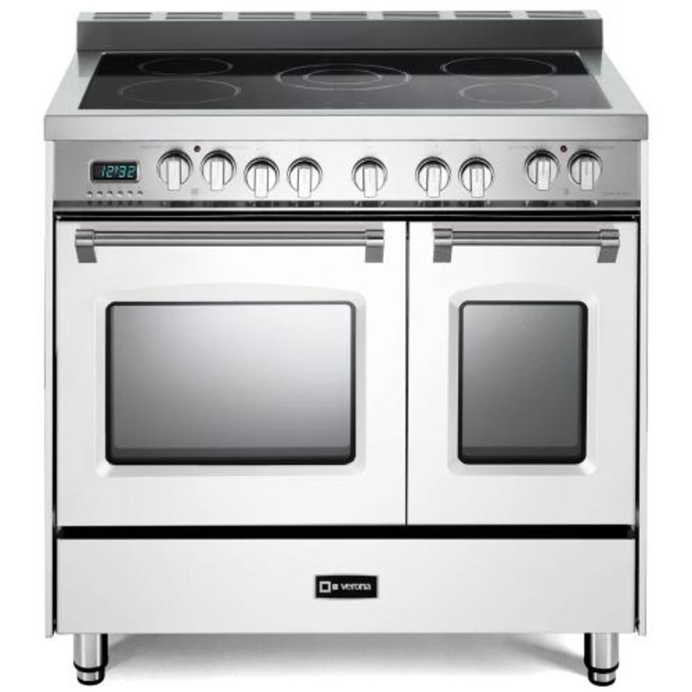 Verona Prestige Series 36" White Finish Electric Range with 5-Burner and Double Oven