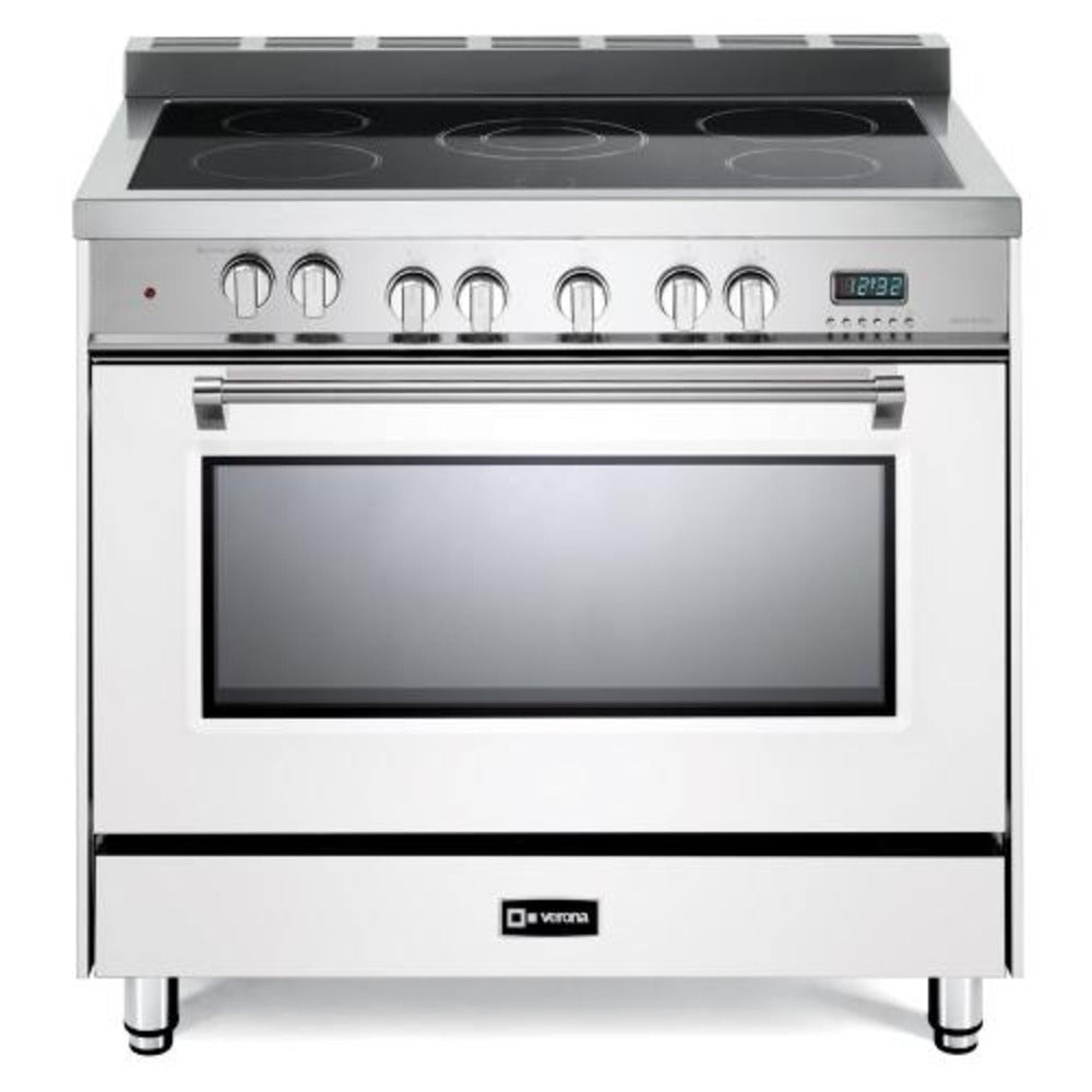 Verona Prestige Series 36" White Finish Electric Range with 5-Burner and Single Oven