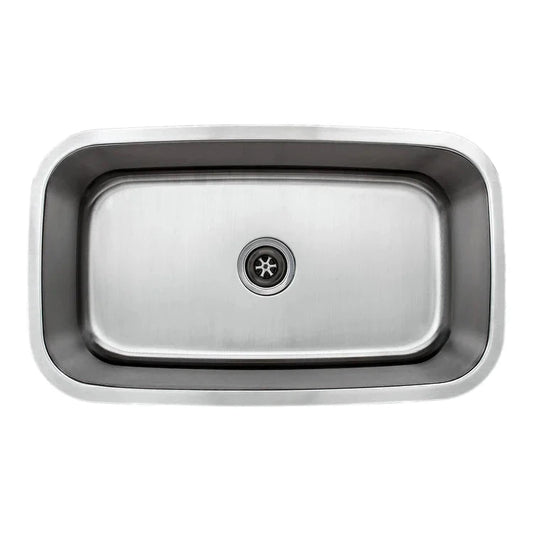 Wells Sinkware Craftsmen 32" Rectangle Undermount 18-Gauge Stainless Steel Kitchen Single Bowl Sink