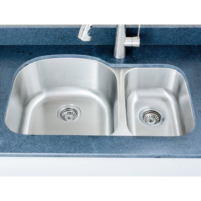 Wells Sinkware Craftsmen 32" Specialty Undermount 16-Gauge Stainless Steel 70/30 Double Bowl Kitchen Sink
