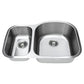 Wells Sinkware Craftsmen 32" Specialty Undermount 18-Gauge Stainless Steel 30/70 Double Bowl Kitchen Sink