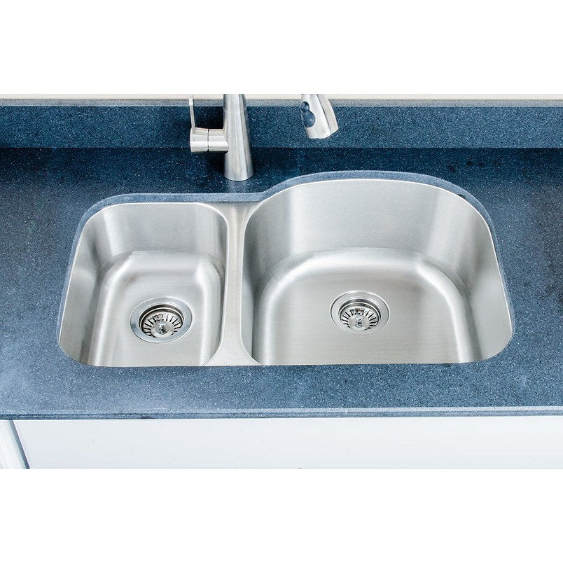 Wells Sinkware Craftsmen 32" Specialty Undermount 18-Gauge Stainless Steel 30/70 Double Bowl Kitchen Sink