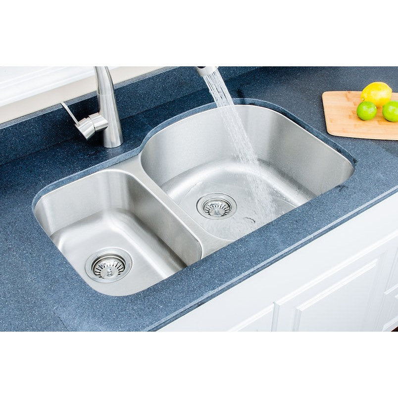 Wells Sinkware Craftsmen 32" Specialty Undermount 18-Gauge Stainless Steel 30/70 Double Bowl Kitchen Sink