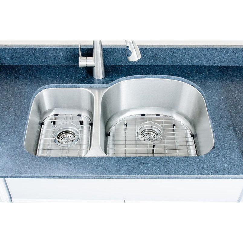 Wells Sinkware Craftsmen 32" Specialty Undermount 18-Gauge Stainless Steel 30/70 Double Bowl Kitchen Sink