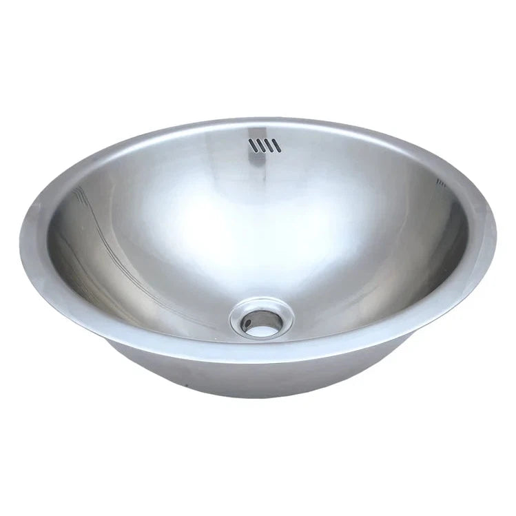 Wells Sinkware Jazz 16" Round Undermount 20-Gauge Stainless Steel Single Bowl Kitchen/Bar Sink With Overflow and Popup Drain