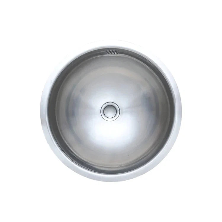 Wells Sinkware Jazz 16" Round Undermount 20-Gauge Stainless Steel Single Bowl Kitchen/Bar Sink With Overflow and Popup Drain