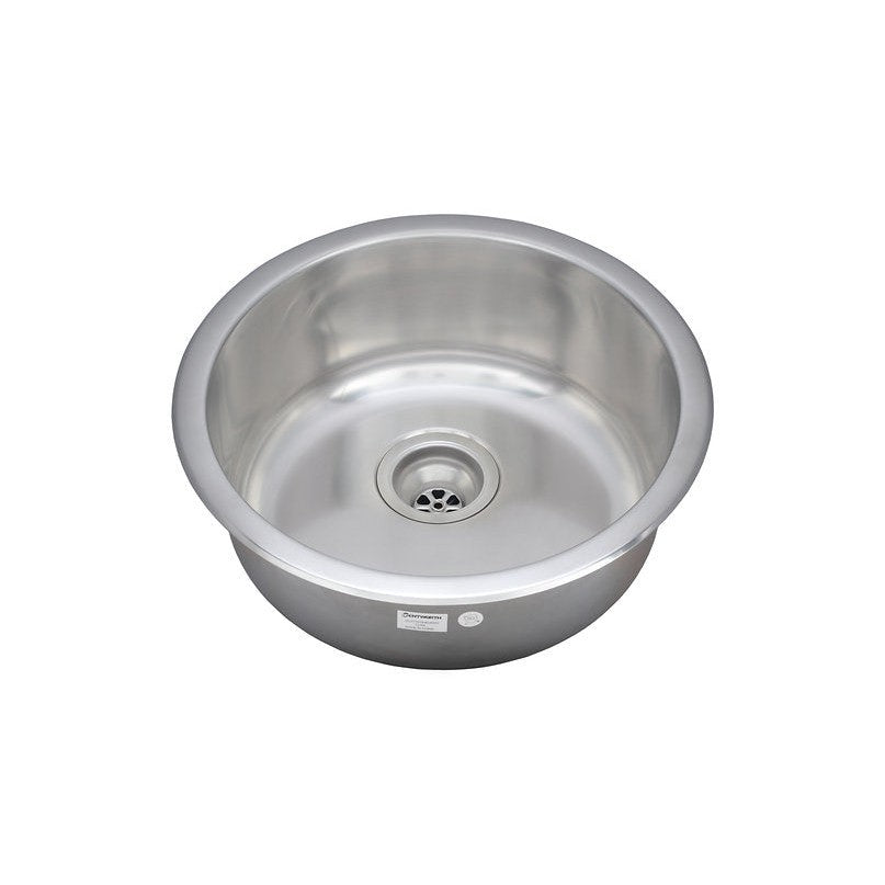 Wells Sinkware Jazz 18" Round Undermount 20-Gauge Stainless Steel Single Bowl Kitchen/Bar Sink With 1 Bottom Protection Grid Rack and 1 Deep Basket Strainer