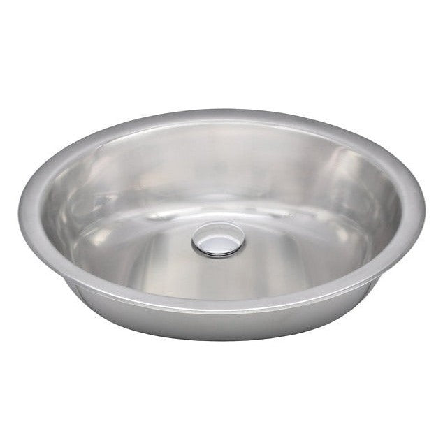 Wells Sinkware Jazz 19" Oval Undermount 20-Gauge Single Bowl Stainless Steel Kitchen/Bar Sink With Overflow