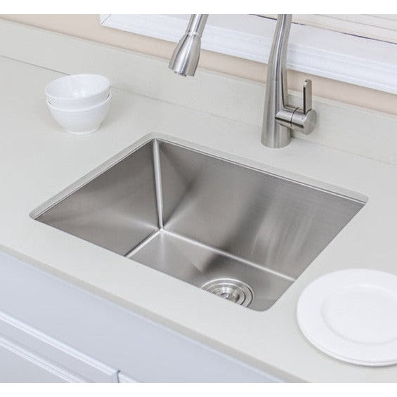 Wells Sinkware New Chef's 23" Rectangle Undermount Handcrafted 16-Gauge Single Bowl Stainless Steel Kitchen Sink