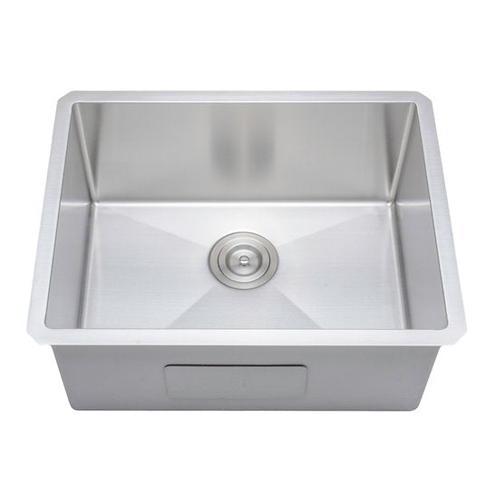 Wells Sinkware New Chef's 23" Rectangle Undermount Handcrafted 16-Gauge Single Bowl Stainless Steel Kitchen Sink