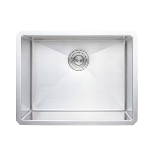 Wells Sinkware New Chef's 23" Rectangle Undermount Handcrafted 16-Gauge Single Bowl Stainless Steel Kitchen Sink