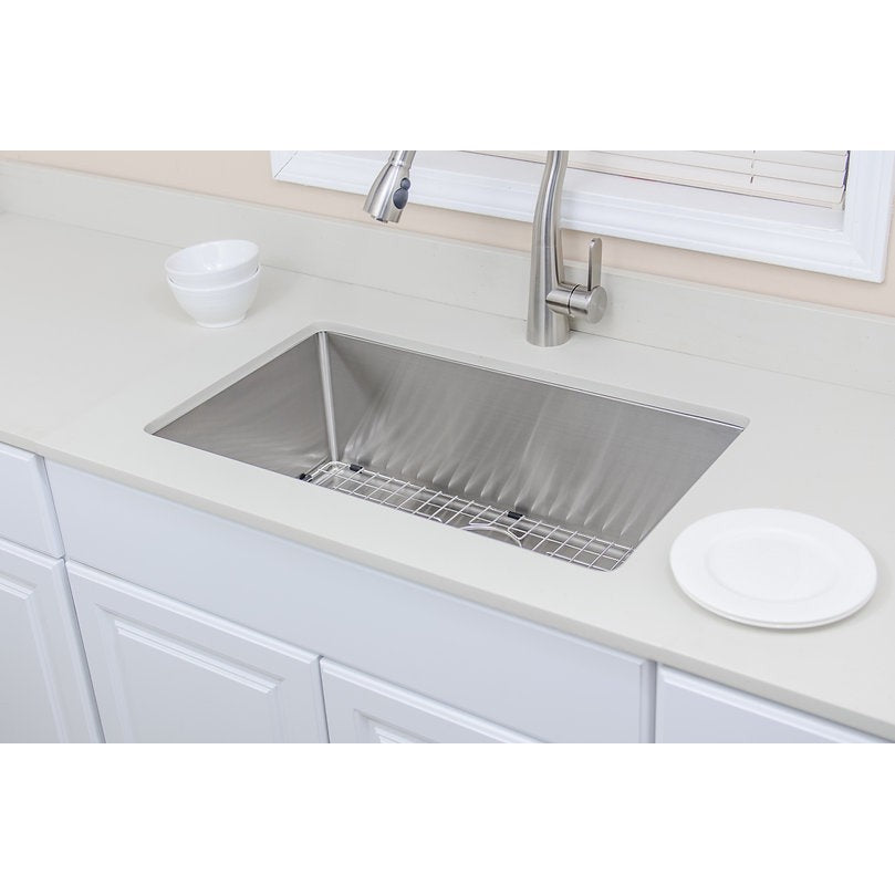 Wells Sinkware New Chef's 30" Rectangle Undermount Handcrafted 16-Gauge Single Bowl Stainless Steel Kitchen Sink