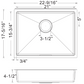 Wells Sinkware Specialty 23" Rectangle Undermount Handcrafted 18-Gauge ADA Compliant Single Bowl Stainless Steel Kitchen Sink With 1 Deep Basket Strainer