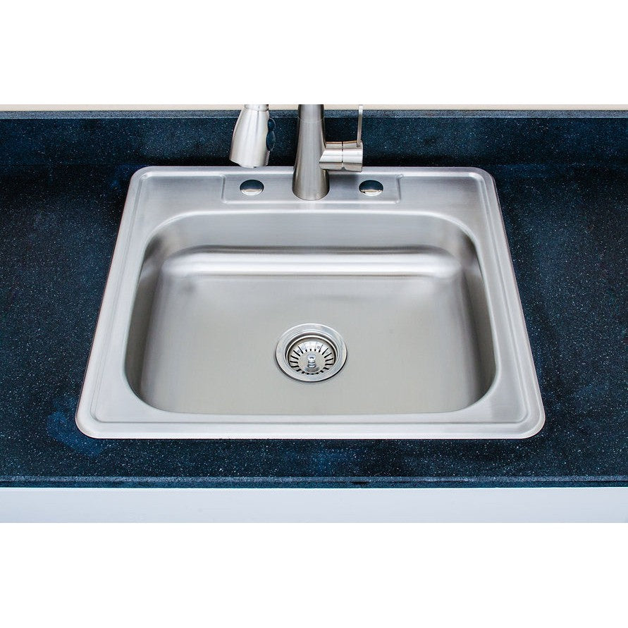 Wells Sinkware Specialty 25" Rectangle Drop-in 20-Gauge ADA Compliant Single Bowl Stainless Steel Kitchen Sink With 3 Faucet Holes