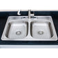 Wells Sinkware Specialty 33" Rectangle Drop-in 20-Gauge ADA Compliant Stainless Steel 50/50 Double Bowl Kitchen Sink With 3 Faucet Holes and 2 Deep Basket Strainers