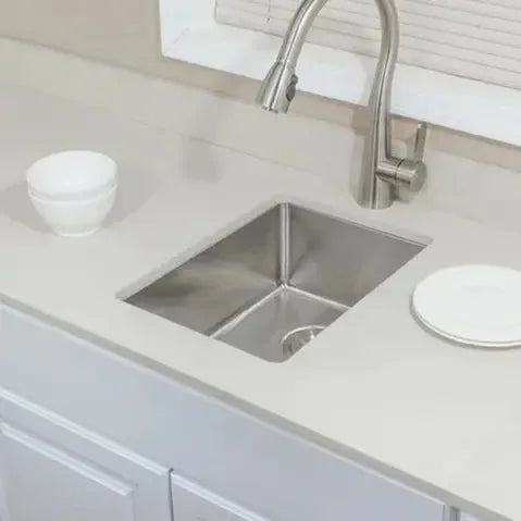 Wells Sinkware The Chef's 14" Rectangle Handcrafted 16-Gauge Undermount Elongated Stainless Steel Single Bowl Bar Sink
