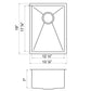 Wells Sinkware The Chef's 14" Rectangle Handcrafted 16-Gauge Undermount Elongated Stainless Steel Single Bowl Bar Sink