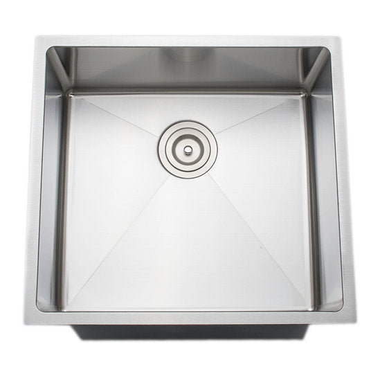 Wells Sinkware The Chef's 21" Rectangle Undermount Handcrafted 16-Gauge Elongated Stainless Steel Single Bowl Bar Sink With 1 Bottom Protection Grid Rack and 1 Basket Strainer