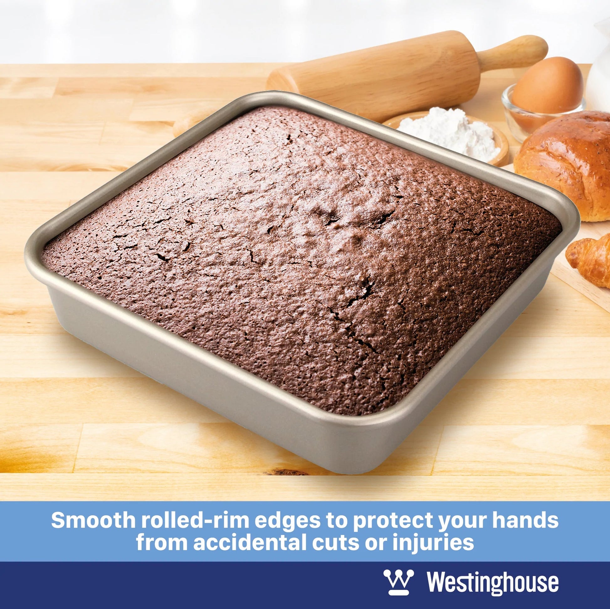 Nonstick Square Cake Pan 8 , Carbon Steel Pan with Premium Food