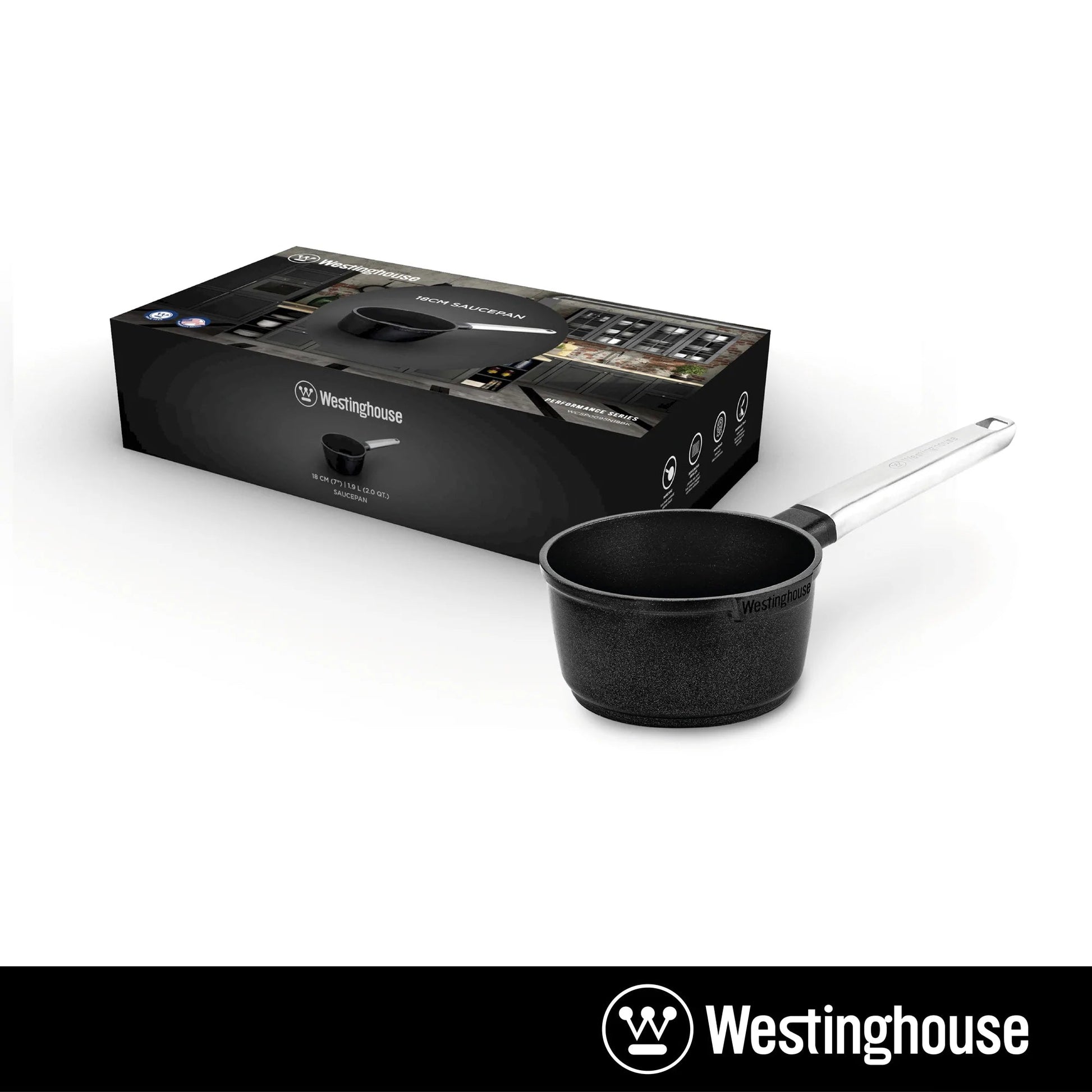 Westinghouse WH-3 Carbon Steel Baking Pan Set with 1 Square Pan 1 Muffin Tray & 1 Regtangle Deep Tray Premium Non-Stick Coating - 3 Piece