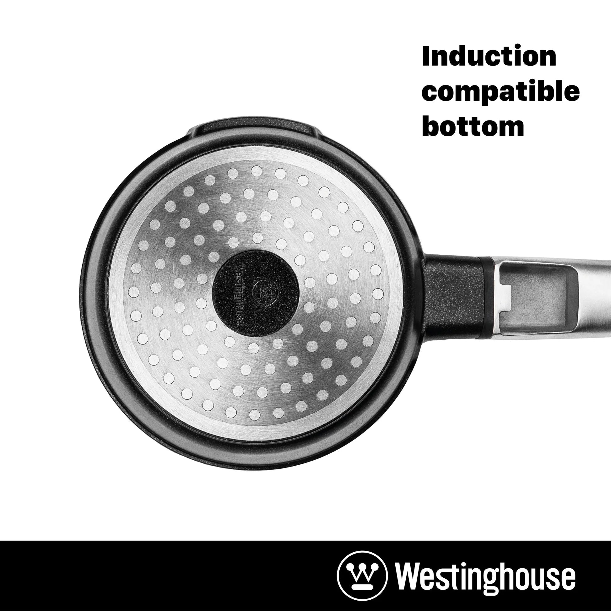 Westinghouse WH-5 2 qt. x 7 in. Cast Aluminum Sauce Pan with Quantanium Non-Stick, Black