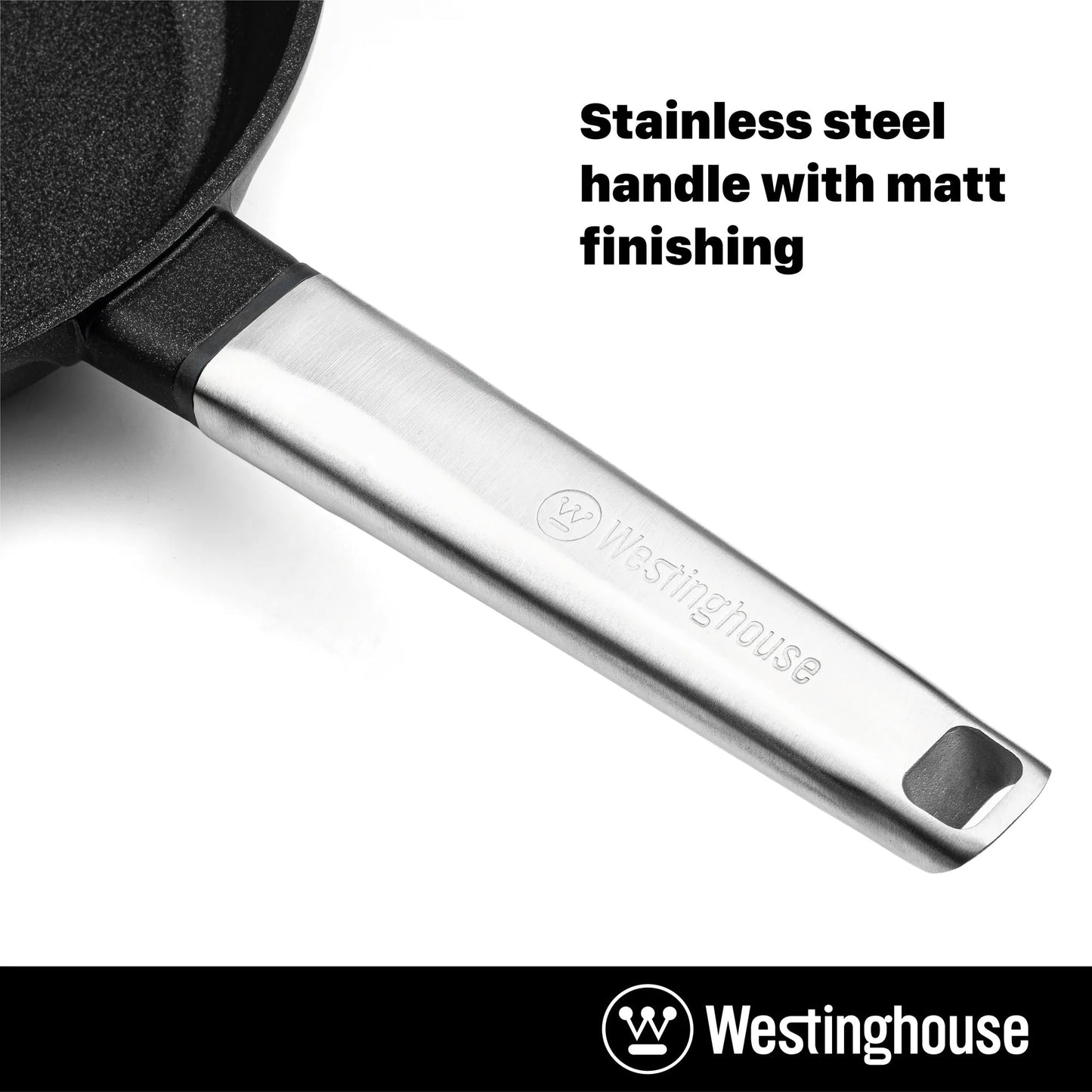 Westinghouse 7” 2 QT. Black Cast Aluminum Sauce Pan With Quantanium Non-stick Coating