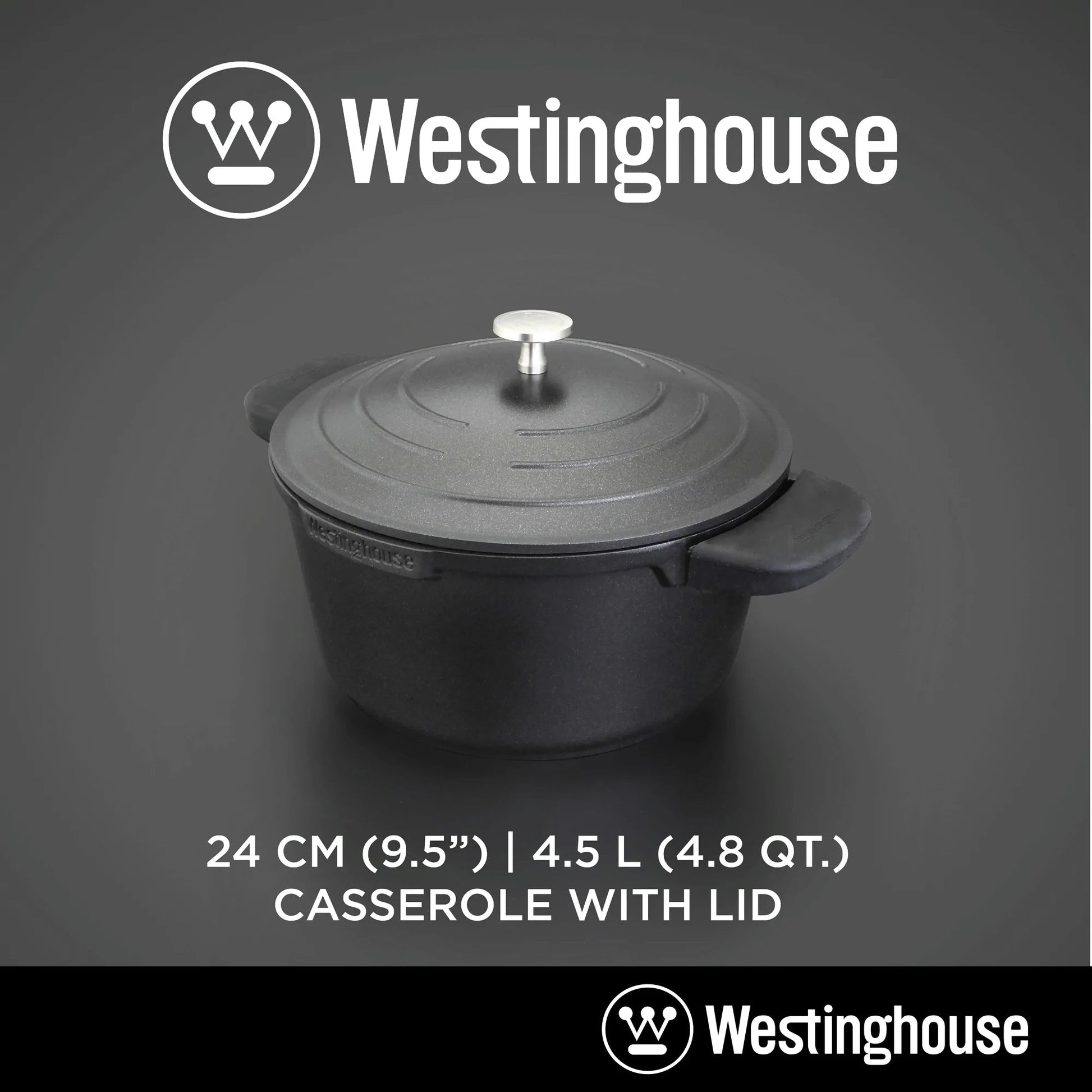Westinghouse 9” 4 QT. Black Cast Aluminum Dutch Oven With Quantanium N –  Kitchen Oasis