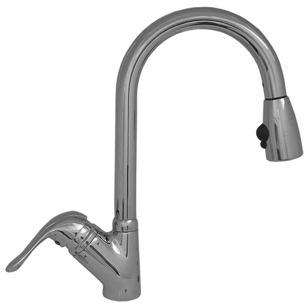 Whitehaus 3-2169-C-C Rainforest Single Hole/Single Lever Handle Faucet with Matching Spray Head