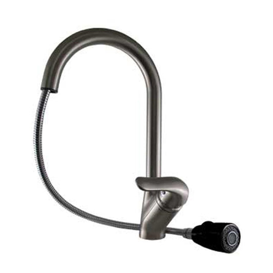 Whitehaus 3-2169-S-B Rainforest Single Hole/Single Lever Handle Faucet with Black Spray Head