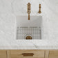 Whitehaus Fireclay 18" White Undermount / Drop-in Kitchen Sinks, Stainless Steel Grid Included