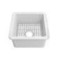 Whitehaus Fireclay 18" White Undermount / Drop-in Kitchen Sinks, Stainless Steel Grid Included