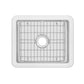 Whitehaus Fireclay 24" White Undermount / Drop-in Fireclay Kitchen Sinks, Stainless Steel Grid Included