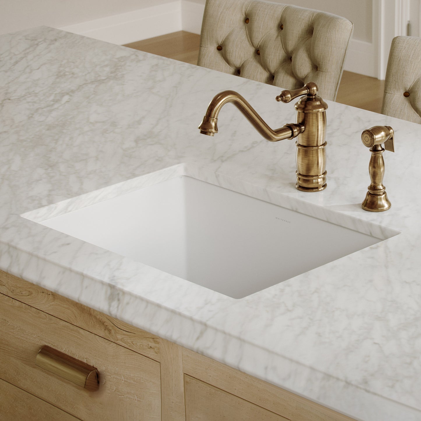 Whitehaus Fireclay 28" White Undermount / Drop-in Fireclay Kitchen Sinks, Stainless Steel Grid Included