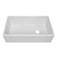 Whitehaus Fireclay 33" White Reversible Single Bowl Sink Set With Smooth Front Apron, Walnut Wood Cutting Board and Stainless Steel Grid