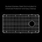 Whitehaus Fireclay 34" White Undermount / Drop-in Fireclay Kitchen Sinks, Stainless Steel Grid Included
