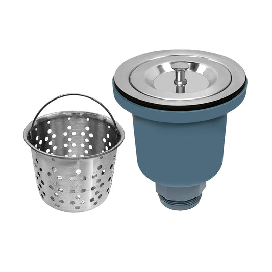 Whitehaus NRNW35A-SS 3.5" Stainless Steel Basket Strainer With Deep Removable Basket