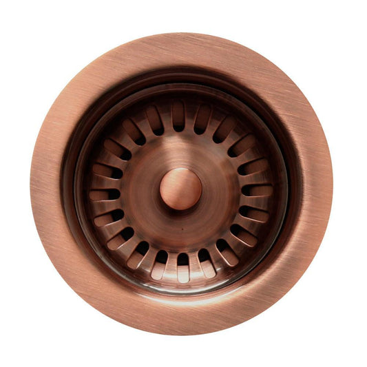 Whitehaus RNW35-ACO 3.5" Antique Copper Stainless Steel Basket Strainer