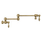 Whitehaus Vintage III Plus Antique Brass Brass Wall Mount Retractable Swing Spout Pot Filler With Lever Handles