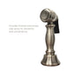 Whitehaus Vintage III Plus Brushed Nickel Brass Bridge Faucet With Long Gooseneck Swivel Spout, Cross Handles and Solid Brass Side Spray