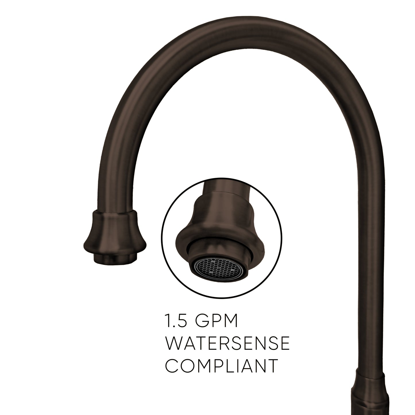 Whitehaus Vintage III Plus Oil Rubbed Bronze Brass Bridge Faucet With Long Gooseneck Swivel Spout, Lever Handles and Solid Brass Side Spray