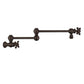 Whitehaus Vintage III Plus Oil Rubbed Bronze Brass Wall Mount Retractable Swing Spout Pot Filler With Cross Handles