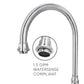 Whitehaus Vintage III Plus Polished Chrome Brass Bridge Faucet With Long Gooseneck Swivel Spout, Cross Handles and Solid Brass Side Spray