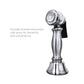 Whitehaus Vintage III Plus Polished Chrome Brass Bridge Faucet With Long Gooseneck Swivel Spout, Lever Handles and Solid Brass Side Spray