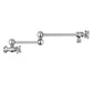 Whitehaus Vintage III Plus Polished Chrome Brass Wall Mount Retractable Swing Spout Pot Filler With Cross Handles